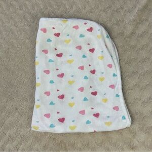 Parent's Choice Pink Hearts Baby Blanket Thermal Waffle Weave White Yellow Blue